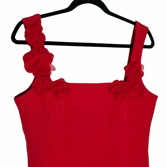 Elliatt Trompe Red Rosette Applique‎ Floral Mini Dress Size L - Picture 6 of 14